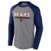 Футболка с длинным рукавом Chicago Bears Fanatics Heather Gray/Navy Tri-Blend Raglan