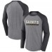 Футболка с длинным рукавом New Orleans Saints Fanatics Heather Gray/Charcoal Tri-Blend Raglan