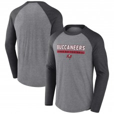 Футболка с длинным рукавом Tampa Bay Buccaneers Tri-Blend Raglan - Heather Gray/Charcoal