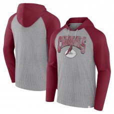Arizona Cardinals Fanatics Gray/Cardinal Under Center Long Sleeve Hoodie T-Shirt