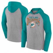 Футболка с длинным рукавом с капюшоном Miami Dolphins Under Center - Gray/Aqua