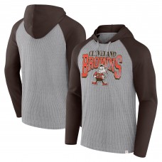 Футболка с длинным рукавом с капюшоном Cleveland Browns Under Center - Gray/Brown