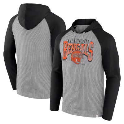 Cincinnati Bengals Fanatics Gray/Black Under Center Long Sleeve Hoodie T-Shirt