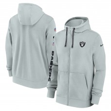 Толстовка на молнии Las Vegas Raiders Nike 2024 Sideline Club - Silver