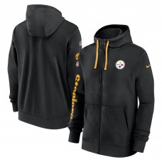 Толстовка на молнии Pittsburgh Steelers Nike 2024 Sideline Club - Black