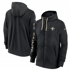 Толстовка на молнии New Orleans Saints Nike 2024 Sideline Club - Black