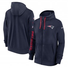 Толстовка на молнии New England Patriots Nike 2024 Sideline Club - Navy