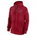 Arizona Cardinals Nike Cardinal 2024 Sideline Club Full-Zip Hoodie