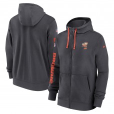 Толстовка на молнии Cleveland Browns Nike Anthracite 2024 Sideline Club