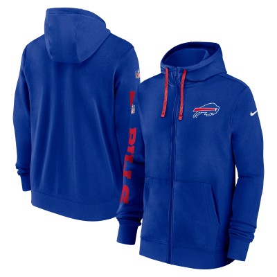 Толстовка на молнии Buffalo Bills Nike Royal 2024 Sideline Club
