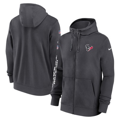 Толстовка на молнии Houston Texans Nike 2024 Sideline Club - Anthracite