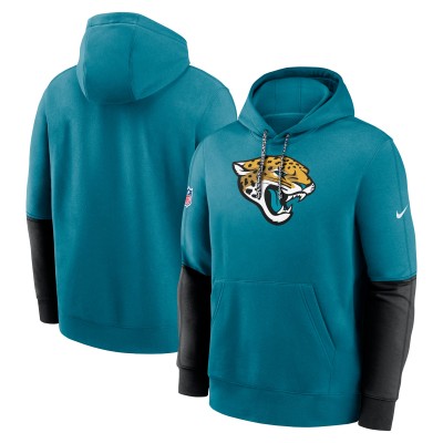 Jacksonville Jaguars Nike Teal 2024 Sideline Club Pullover Hoodie