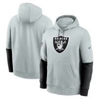 Las Vegas Raiders Nike Silver 2024 Sideline Club Pullover Hoodie