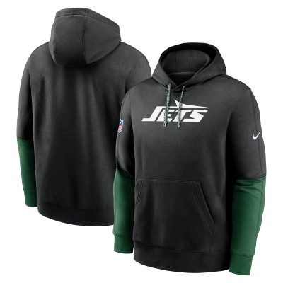 New York Jets Nike Black 2024 Sideline Club Pullover Hoodie