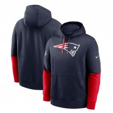New England Patriots Nike Navy 2024 Sideline Club Pullover Hoodie