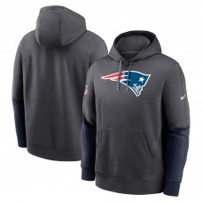 New England Patriots Nike Anthracite 2024 Sideline Club Pullover Hoodie