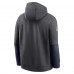 New England Patriots Nike Anthracite 2024 Sideline Club Pullover Hoodie