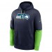 Seattle Seahawks Nike College Navy 2024 Sideline Club Pullover Hoodie