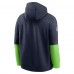 Seattle Seahawks Nike College Navy 2024 Sideline Club Pullover Hoodie