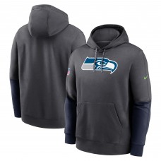 Seattle Seahawks Nike Anthracite 2024 Sideline Club Pullover Hoodie