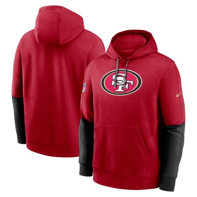 San Francisco 49ers Nike Scarlet 2024 Sideline Club Pullover Hoodie