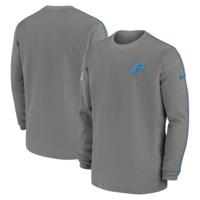 Detroit Lions Nike Gray 2024 Sideline Coaches Long Sleeve Top