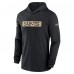 Футболка с длинным рукавом с капюшоном New Orleans Saints Nike Black 2024/25 Sideline Performance