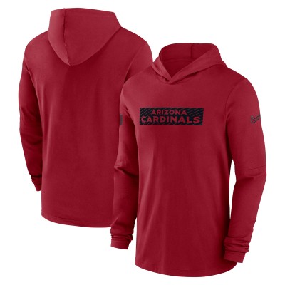 Arizona Cardinals Nike Cardinal 2024/25 Sideline Performance Long Sleeve Hoodie T-Shirt