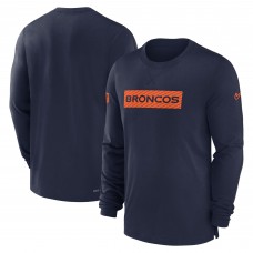 Футболка с длинным рукавом Denver Broncos Nike Navy Sideline Player Performance