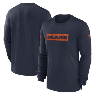 Футболка с длинным рукавом Chicago Bears Nike Navy Sideline Player Performance