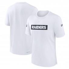 Las Vegas Raiders Nike White Sideline Player Performance T-Shirt Las Vegas Raiders Nike White Sideline Player Performance T-Shirt