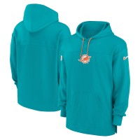 Miami Dolphins Nike Aqua Sideline Jersey Performance Pullover Hoodie