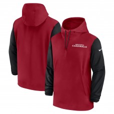 Arizona Cardinals Nike Cardinal/Black 2024/25 Sideline Pre-Game Player 1/2-Zip Hoodie Jacket