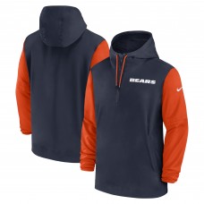Куртка на короткой молнии Chicago Bears Nike Navy/Orange 2024/25 Sideline Pre-Game Player