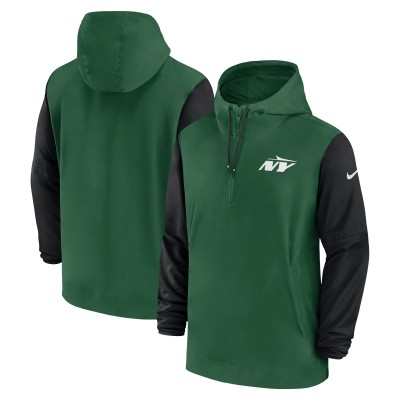 Куртка на короткой молнии New York Jets Nike 2024/25 Sideline Pre-Game Player - Green/Black