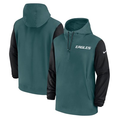 Куртка на короткой молнии Philadelphia Eagles Nike 2024/25 Sideline Pre-Game Player - Midnight Green/Black