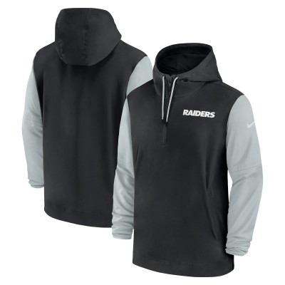 Куртка на короткой молнии Las Vegas Raiders Nike 2024/25 Sideline Pre-Game Player - Black/Silver