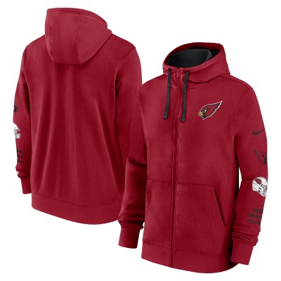 Arizona Cardinals Nike Cardinal Primetime Club Full-Zip Hoodie
