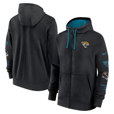 Jacksonville Jaguars Nike Black Primetime Club Full-Zip Hoodie
