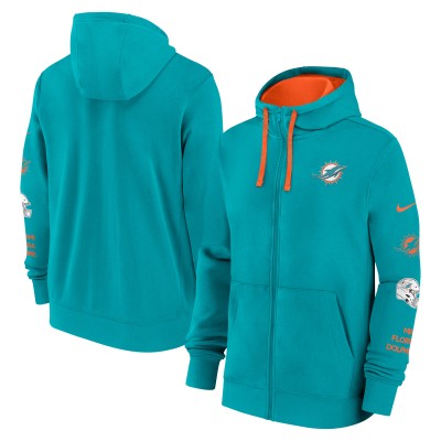 Толстовка на молнии Miami Dolphins Nike Aqua Primetime Club