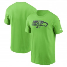 Seattle Seahawks Nike Neon Green Faded Essential T-Shirt
