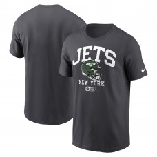 New York Jets Nike Anthracite Helmet Essential T-Shirt New York Jets Nike Anthracite Helmet Essential T-Shirt