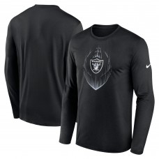 Las Vegas Raiders Nike Black Icon Legend Performance Long Sleeve T-Shirt
