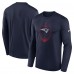 New England Patriots Nike Navy Icon Legend Performance Long Sleeve T-Shirt