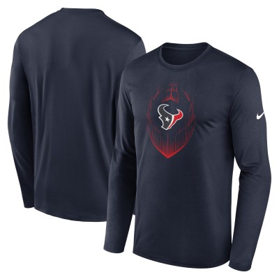 Футболка с длинным рукавом Houston Texans Nike Navy Icon Legend Performance