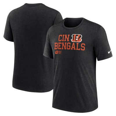 Cincinnati Bengals Nike Black Overlap Lockup Tri-Blend T-Shirt
