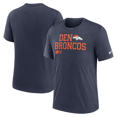 Футболка Denver Broncos Nike Navy Overlap Lockup Tri-Blend