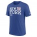 New York Giants Nike Royal Overlap Lockup Tri-Blend T-Shirt