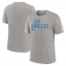 Los Angeles Chargers Nike Heather Gray Overlap Lockup Tri-Blend T-Shirt