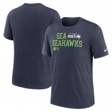 Seattle Seahawks Nike College Navy Overlap Lockup Tri-Blend T-Shirt